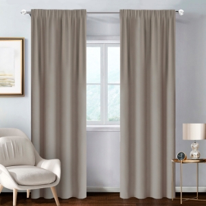 ZÁCLONY HOTOVÉ 140 X 250 CM NA ŘASÍCÍ PÁSCE BASIC BOHO BÉŽOVÁ